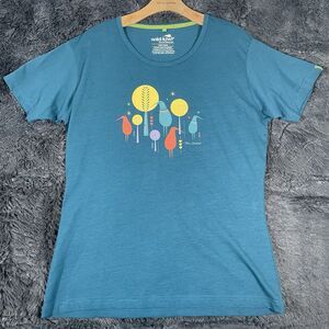 Wild Kiwi T-Shirt Women's Size XXL Blue Short Sleeve Graphic Tee Stretch